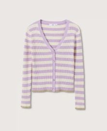 MANGO Womens Striped Ribbed Cardigan - Macys at Macys
